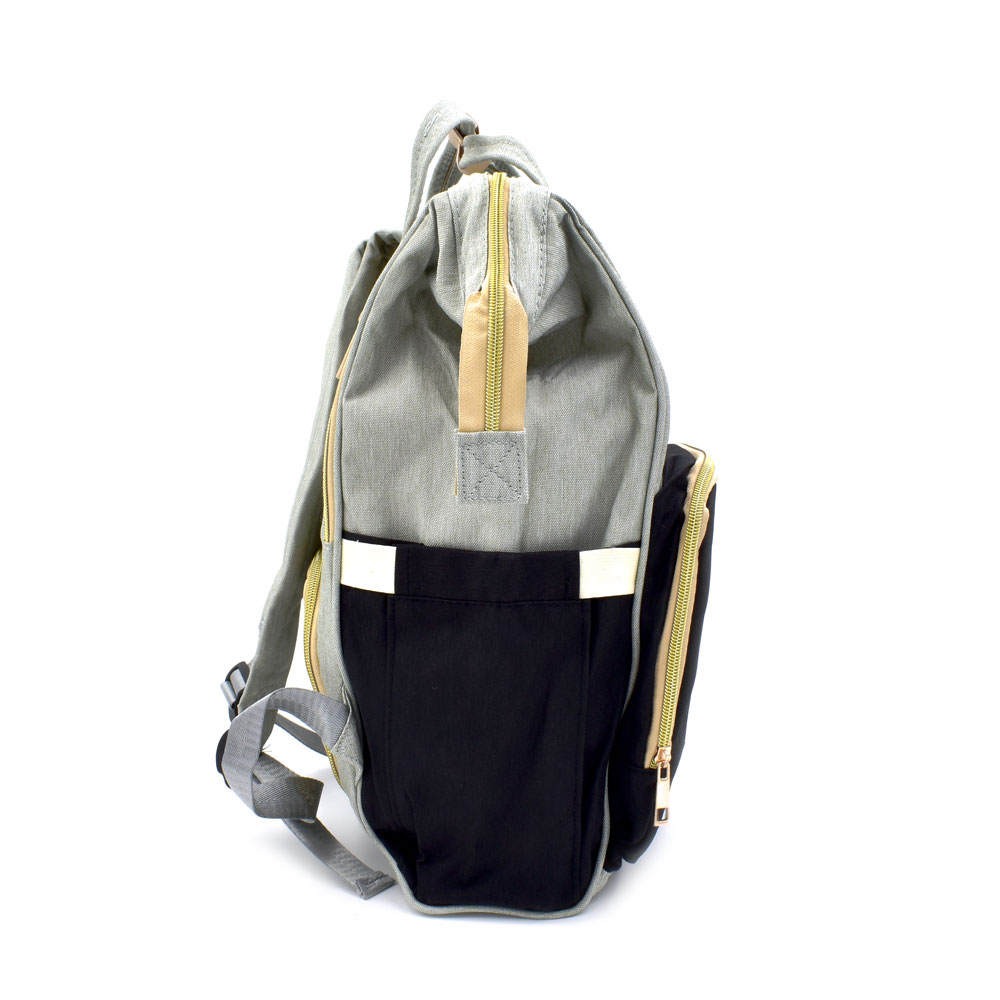 Τσάντα Μωρού Πλάτης Mommy Bag Backpack AiFi – Μαύρο, Γκρι Ριγέ